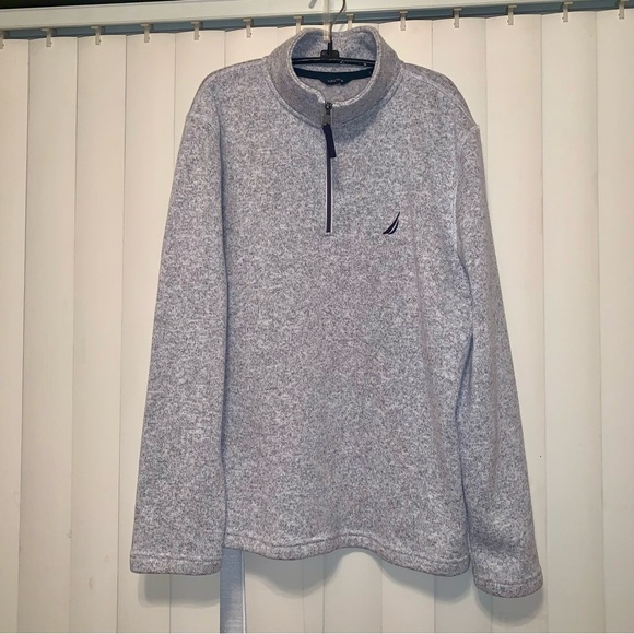 Men's Grey NAUTICA 1/4 Zip Fleece size Large - Picture 1 of 3